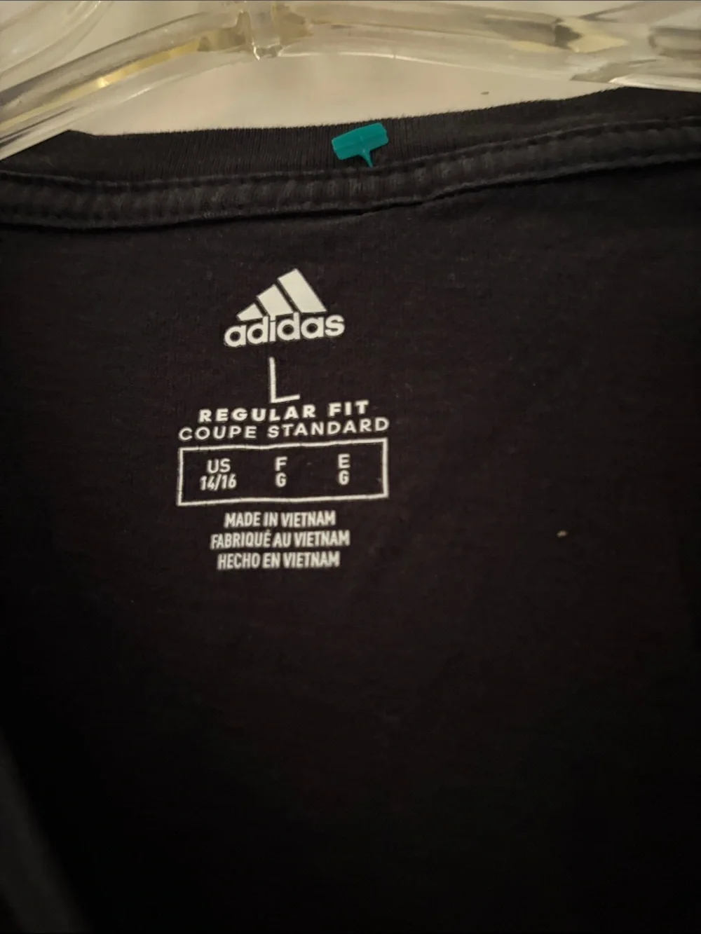 adidas Black Long Sleeve Tee with Neon Gradient Logo and Sleeve Stripes